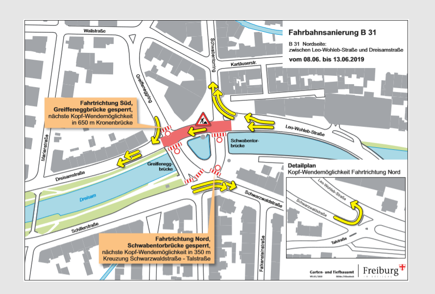 Lange Staus mit Ansage - Sanierungsarbeiten an der B 31