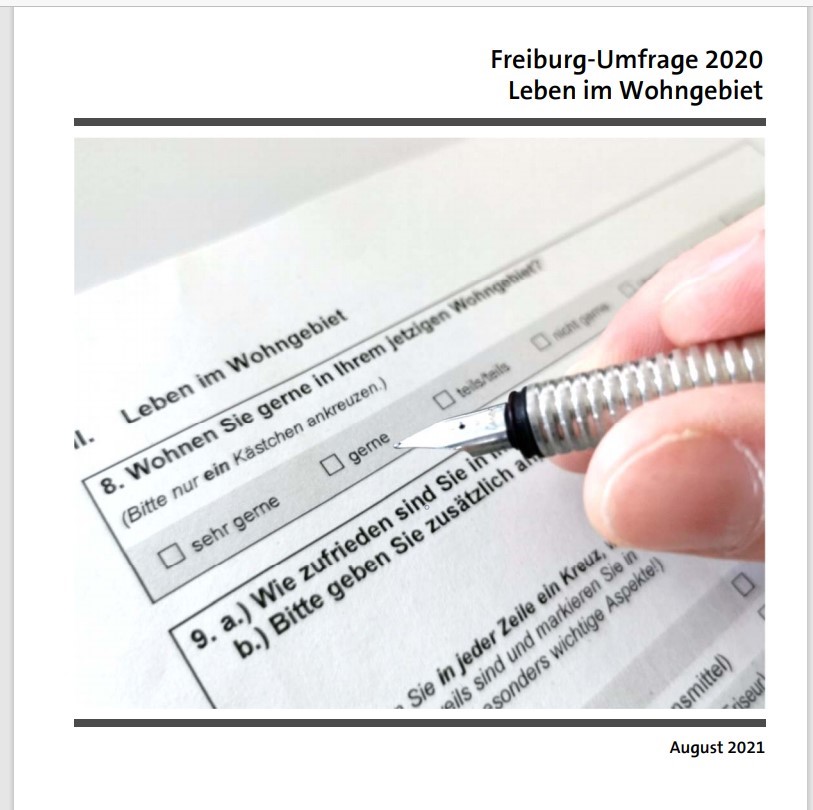 Freiburg-Umfrage 2020: Ergebnisse zum Schwerpunkt „Leben im Wohngebiet“ liegen vor